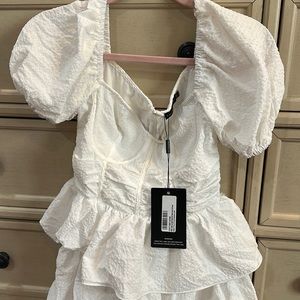 NWT white ruffle summer dress - size 6
